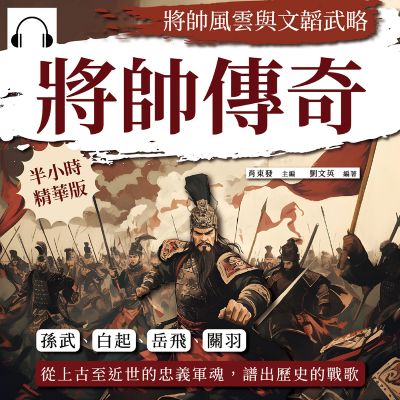 將帥傳奇, 將帥風雲與文韜武略(說書)[有聲書]:孫武、白起、岳飛、關羽……從上古至近世的忠義軍魂, 譜出歷史的戰歌 出版公司:複刻文化 作者:伊麗莎 類型:人文社會-歷史 語音教學 中文發音 繁體中文版