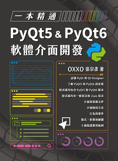 一本精通:PyQt5 & PyQt6 軟體介面開發 出版公司:深智數位 作者:OXXO(張宗彥) 類型:電腦資訊-程式設計 PDF電子書 繁體中文版